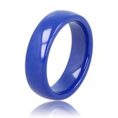 My Bendel - Keramieken ring kobalt blauw 6mm - Mooi blijvende brede ring kobalt blauw - Draagt heerlijk en onbreekbaar - Met luxe cadeauverpakking
