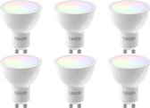 CALEX - LED Spot 6 Pack - Smart Reflectorlamp - GU10 Fitting - 5W - Aanpasbare Kleur CCT - RGB - Wit