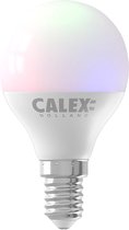 CALEX - LED Lamp - Smart Kogellamp - E14 Fitting - Dimbaar - 5W - Aanpasbare Kleur CCT - RGB - Mat Wit