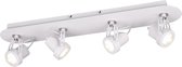 LED Plafondspot - Trinon Guno - GU10 Fitting - 4-lichts - Rechthoek - Mat Wit - Aluminium