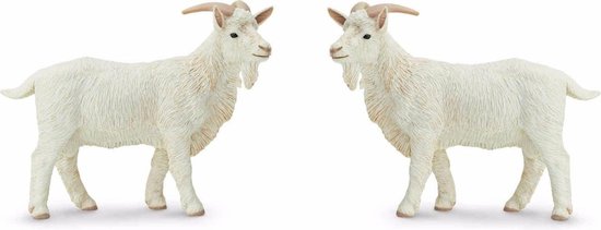 hoofdstuk single audit Set van 2x stuks plastic speelgoed figuur witte geiten bok 9 cm - Boerderij  dieren | bol.com