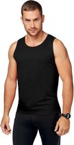 Set van 2x stuks zwart sport singlet voor heren - Tanktop hemd - Herenkleding - Mouwloze t-shirts, maat: L (40/52)