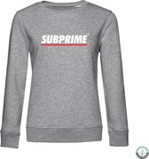 Subprime - Dames Sweaters Sweater Stripe Grey - Grijs - Maat XXL
