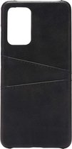 Shop4 - Samsung Galaxy A52 Hoesje - Harde Back Case Cabello met Pasjeshouder Zwart