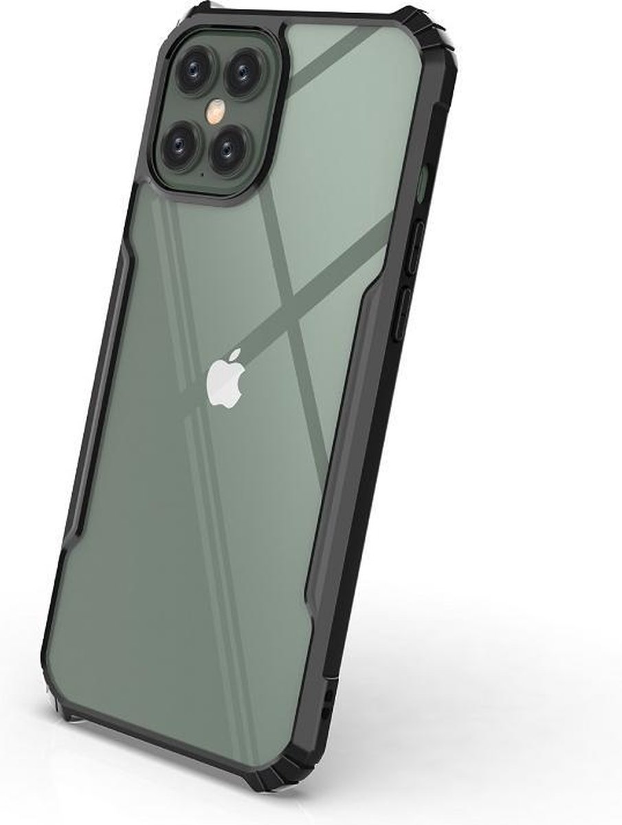 iPhone 11 Pro Hoesje - Super Protect Slim Bumper - Back Cover - Zwart/Transparant