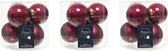 18x stuks kerstballen framboos roze (magnolia) van glas 8 cm - mat en glans - Kerstversiering/boomversiering