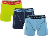 MuchachoMalo - 3-pack Boxershorts Donkerblauw / Limegroen / Blauw - L