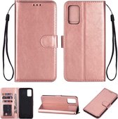 Samsung Galaxy A72 Hoesje - Leer Portemonnee Book Case Wallet - Roze Goud/Rose Gold