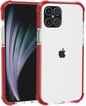 Geschikt voor iPhone 12 / iPhone 12 Pro bumper case hoesje TPU + acryl - transparant rood