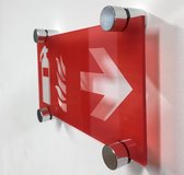 Brandblusser bord rechts - plexiglas - F001 Zonder afstandhouders 200 x 100 mm
