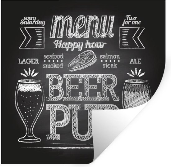 Bar borden illustratie vanbar bord krijt - 30x30 cm -... | bol.com