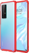 Voor Huawei P40 Pro vierhoekige schokbestendige TPU + pc-beschermhoes (rood)