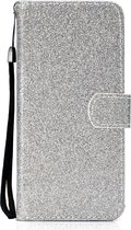 Huawei Y6p Hoesje - Mobigear - Glitter Serie - Kunstlederen Bookcase - Zilver - Hoesje Geschikt Voor Huawei Y6p