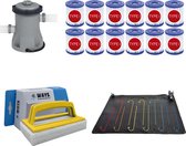WAYS - Zwembad Onderhoud - Solarmat & Filterpomp 1249 L/h & 12 Filters Type I & WAYS Scrubborstel