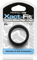 #14 Xact-Fit Cockring 2-Pack - Black - Cock Rings