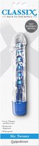 Mr. Twister Metallic Vibe with Sleeve - Blue - Classic Vibrators