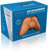 CyberSkin Elite Jackhammer Multi-Sensation Pussy & Ass - Light - Masturbators & Strokers