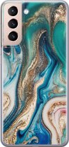Samsung Galaxy S21 siliconen hoesje - Magic marble - Soft Case Telefoonhoesje - Multi - Marmer