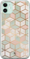 iPhone 11 hoesje - Pastel Kubus - Soft Case Telefoonhoesje - Print - Multi
