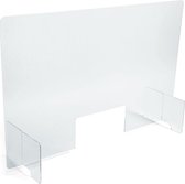 Baliescherm Budget 750 x 1000 x 3 - RISA Tafelvoet Plexi Transparant Vierkant  | preventiescherm | spatscherm | hygiënescherm | Acrylaat scherm | kuchscherm