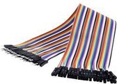 MAKERFACTORY JKMF40 Jumper-kabel Arduino, Banana Pi, Raspberry Pi [40x Draadbrug-stekker - 40x Draadbrug-bus] 30.00 cm Bont
