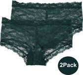 INSUA Dames Slips Kant Hipster - 2-Pack - Petrol - Maat M