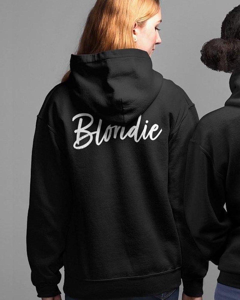 Blondie & Brownie Hoodie Handwritten (Blondie - Maat XL) | BFF Koppel Sweater | Best Friends Forever