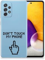 Leuk TPU Back Case Geschikt voor Samsung Galaxy A72 Hoesje Finger Don't Touch My Phone