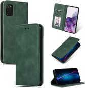 Voor Galaxy S20 Retro Skin Feel Business Magnetische horizontale flip lederen tas (legergroen)