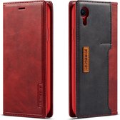 Voor iPhone XR LC.IMEEKE LC-001-serie PU + TPU kleuraanpassing frosted horizontale flip lederen tas met houder en kaartsleuf (rood)