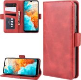 Wallet Stand Leather Cell Phone Case voor Huawei Y6 Pro 2019, met portemonnee en houder en kaartsleuven (rood)