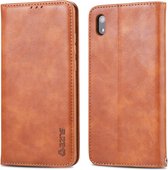 Voor Huawei Y5 2019 / Enjoy 8S AZNS Retro Texture Magnetische Horizontale Flip PU Leather Case met houder & kaartsleuven & fotolijst (geel)
