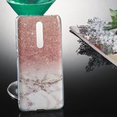 Gekleurde tekening patroon IMD vakmanschap Soft TPU beschermhoes voor Xiaomi Mi 9T & Mi 9T Pro & Redmi K20 & Redmi K20 Pro (Rose goud wit marmer)