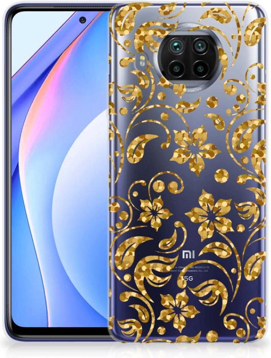 Xiaomi Mi 10T Lite TPU Case Gouden Bloemen