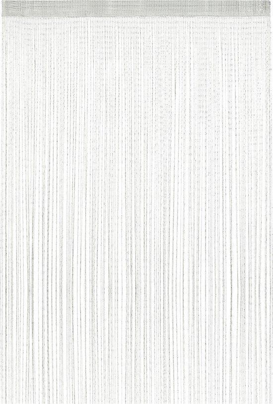 Relaxdays Draadgordijn glitters wit - deurgordijn - draadjesgordijn - franjes gordijn - 145x245cm