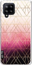 Casetastic Samsung Galaxy A42 (2020) 5G Hoesje - Softcover Hoesje met Design - Pink Ombre Triangles Print