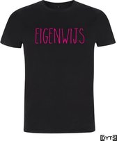 T-shirt | Karaktereigenschappen | Eigenwijs04 - fluor pink, S, Heren