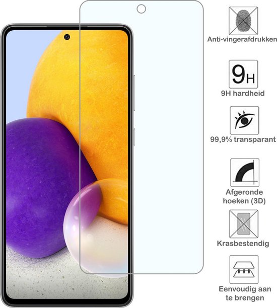Coque Samsung A72 Coque en Siliconen Zwart avec Protecteur d'Ecran - Coque Samsung Galaxy A72 Coque en Silicone avec Protecteur d'Ecran - Zwart