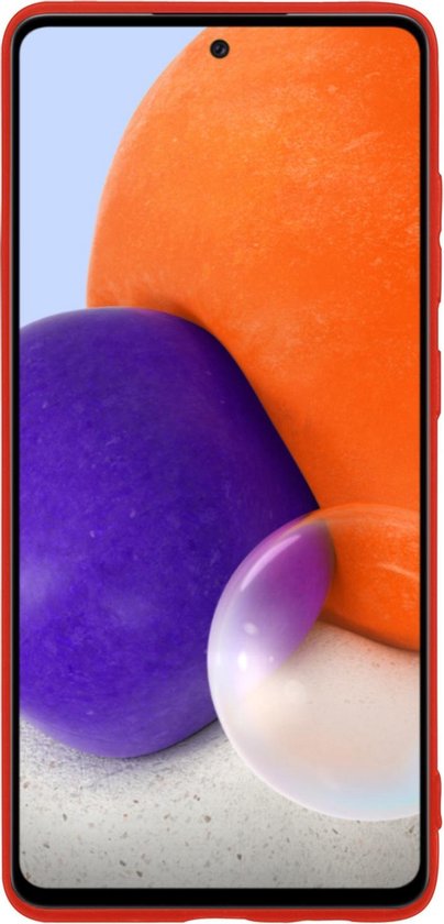 Coque Samsung A72 Avec 2 Protecteurs D'écran - Samsung Galaxy A72 - Siliconen Samsung A72 Avec 2 Protecteurs D'écran - Rouge