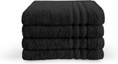 Byrklund badgoedset - 4x Handdoek 50x100 - 100% katoen - Zwart