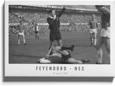 Walljar - Feyenoord - NEC '70 - Muurdecoratie - Feyenoord Voetbal - Feyenoord Artikelen - Rotterdam - Feyenoord Poster - Voetbal - Feyenoord elftal - De Kuip - Rotterdam Poster - Feyenoord Supporters - Canvas schilderij
