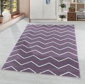 Laagpolig vloerkleed - Smoothly Weave Paars Wit 160x230cm