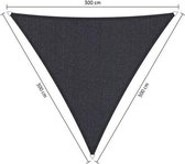 Shadow Comfort® gelijkzijdige Driehoek Schaduwdoek - UV Bestendig - Zonnedoek - 300 x 300 x 300 CM - Carbon Black