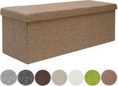 120L Opbergbank met Zitting - 110x38x38 Opvouwbare Bank - Gestoffeerde Opvouwbank met Opbergvak