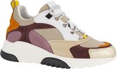 oxmox Beige leren chunky sneaker - Maat 39