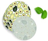 4 Luxe Glazen Onderzetters - Design Avocado's - Rond