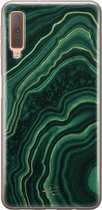 Samsung Galaxy A7 2018 siliconen hoesje - Agate groen - Soft Case Telefoonhoesje - Groen - Print