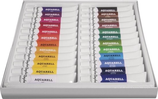 Aquarelverf/waterverf schilder set tubes 24 kleuren 12 ml | bol.com