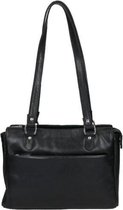 the Monte Schoudertas Buff Leather Leer - zwart