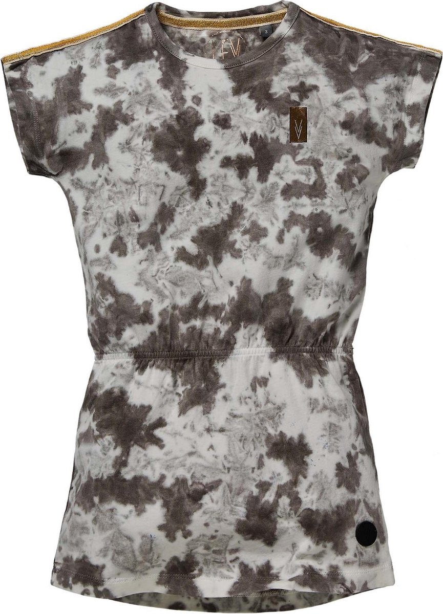Levv meisjes korte mouwen jurk Nadja Steel Grey - maat 104
